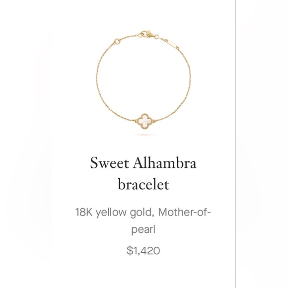 ⭐️ 14 KT Real Gold Clover Motif Bracelet with Pearl and CZ - NWT ⭐️ - Picture 3 of 3